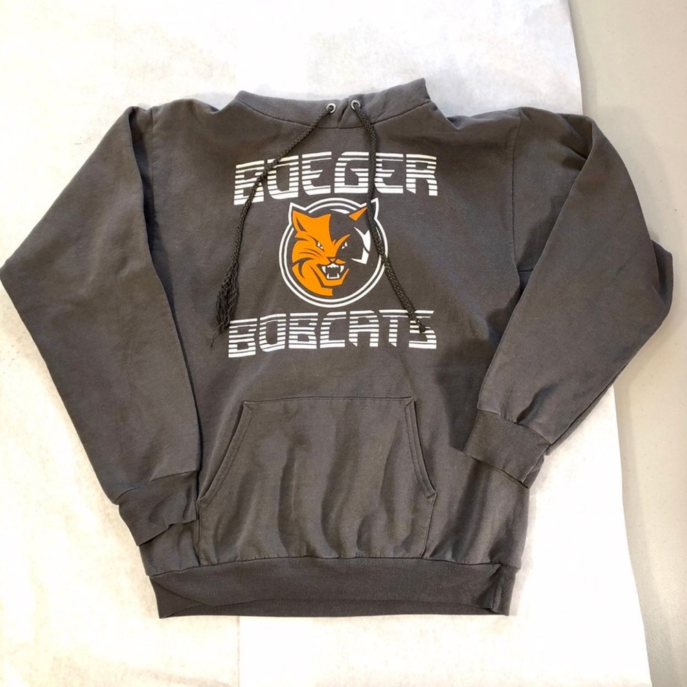 Boeger Bobcats Logo Hoodie Grey Size Small!